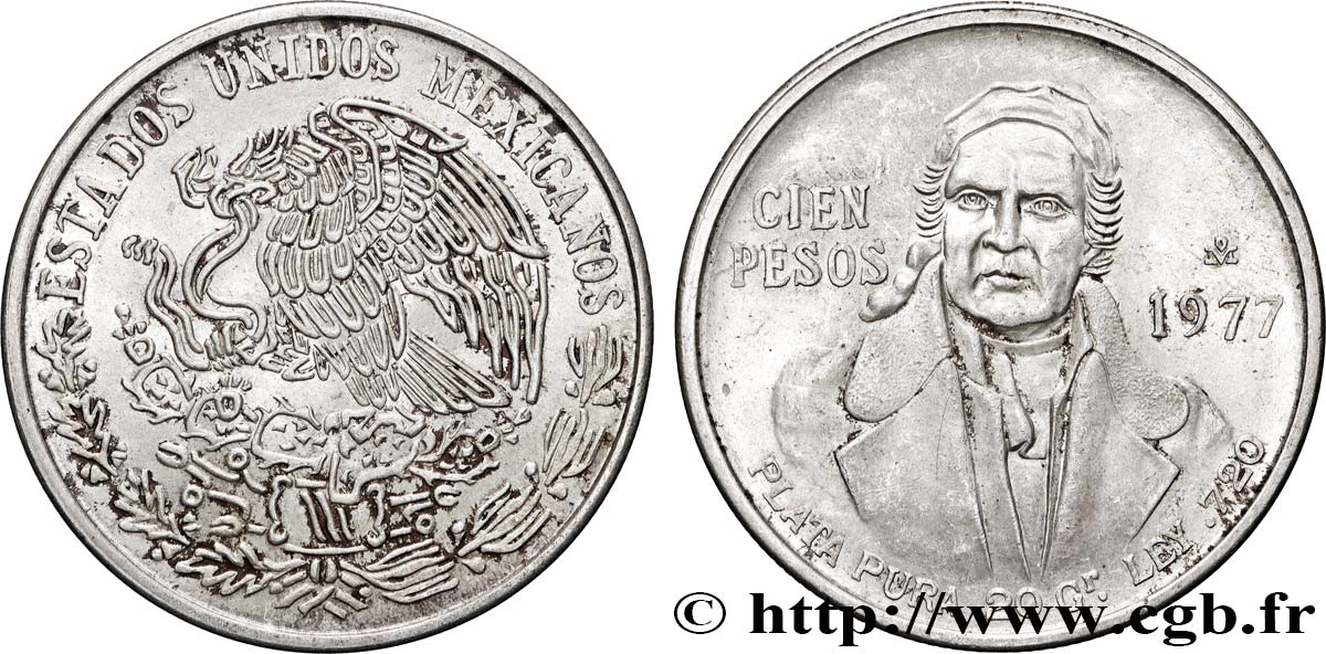 MEXIKO 100 Pesos 1977 Mexico VZ 