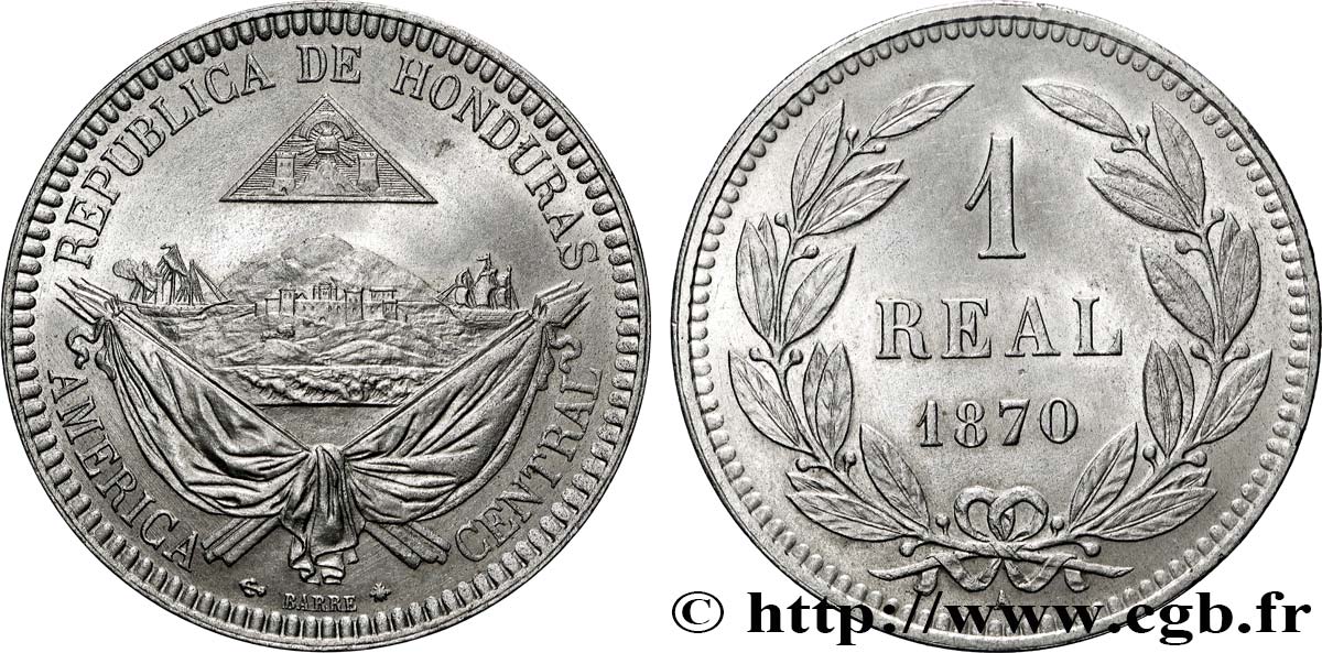 HONDURAS 1 Real 1870 Paris AU 