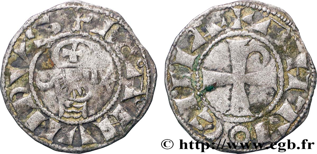 CROISADES - PRINCIPAUTÉ D&nbsp;ANTIOCHE - BOHÉMOND III Denier n.d. Antioche XF 