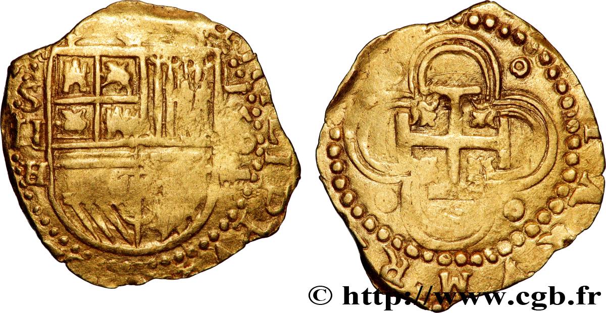 ESPAGNE - ROYAUME D ESPAGNE - PHILIPPE II 2 Escudos 1591 Séville TTB 