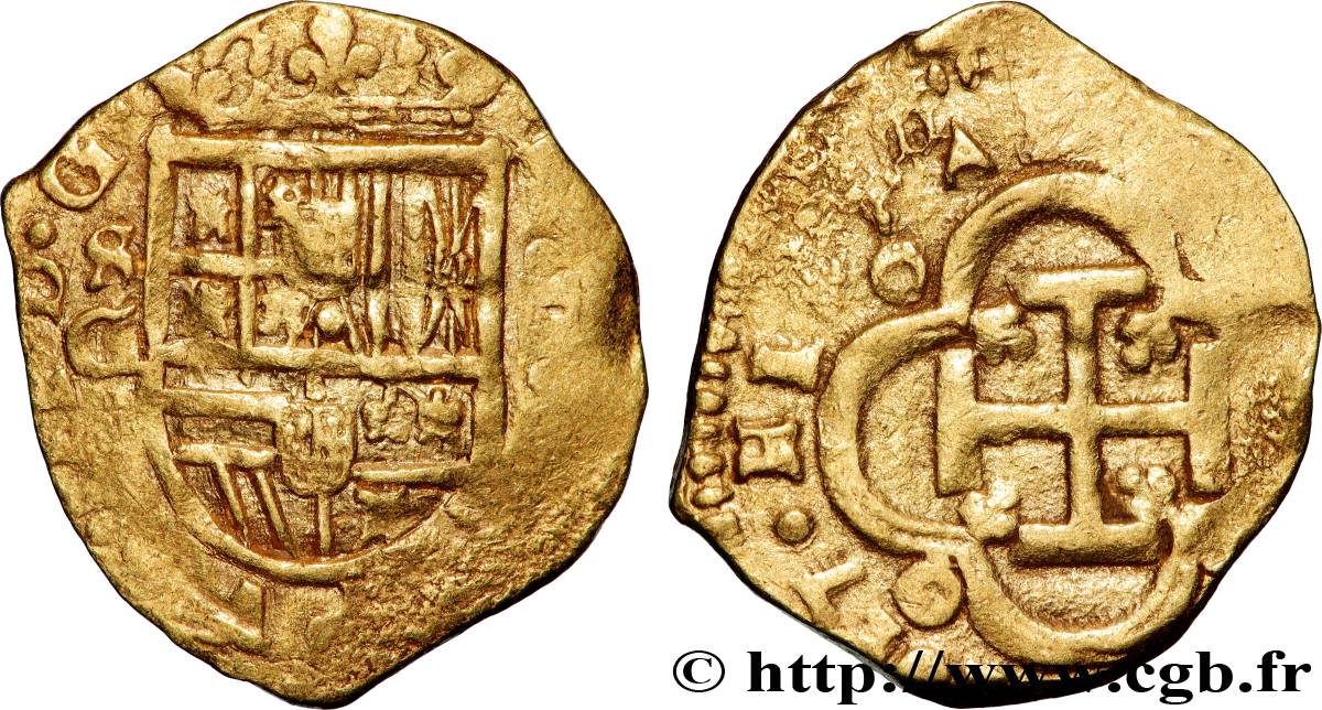 ESPAGNE - ROYAUME D ESPAGNE - PHILIPPE III 2 Escudos 1617 Séville TB+ 