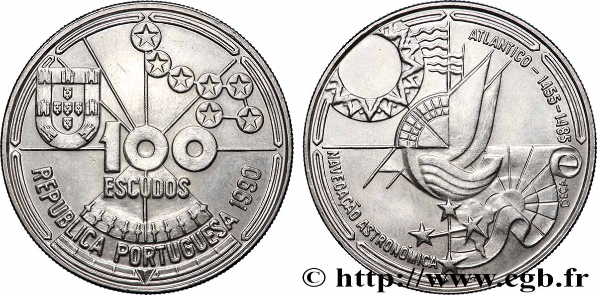 PORTUGAL 100 Escudos Navigation astronomique 1990 Lisbonne EBC 