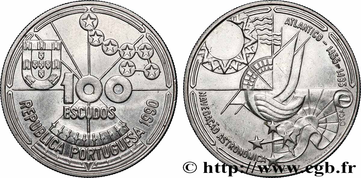 PORTUGAL 100 Escudos Navigation astronomique 1990 Lisbonne AU 