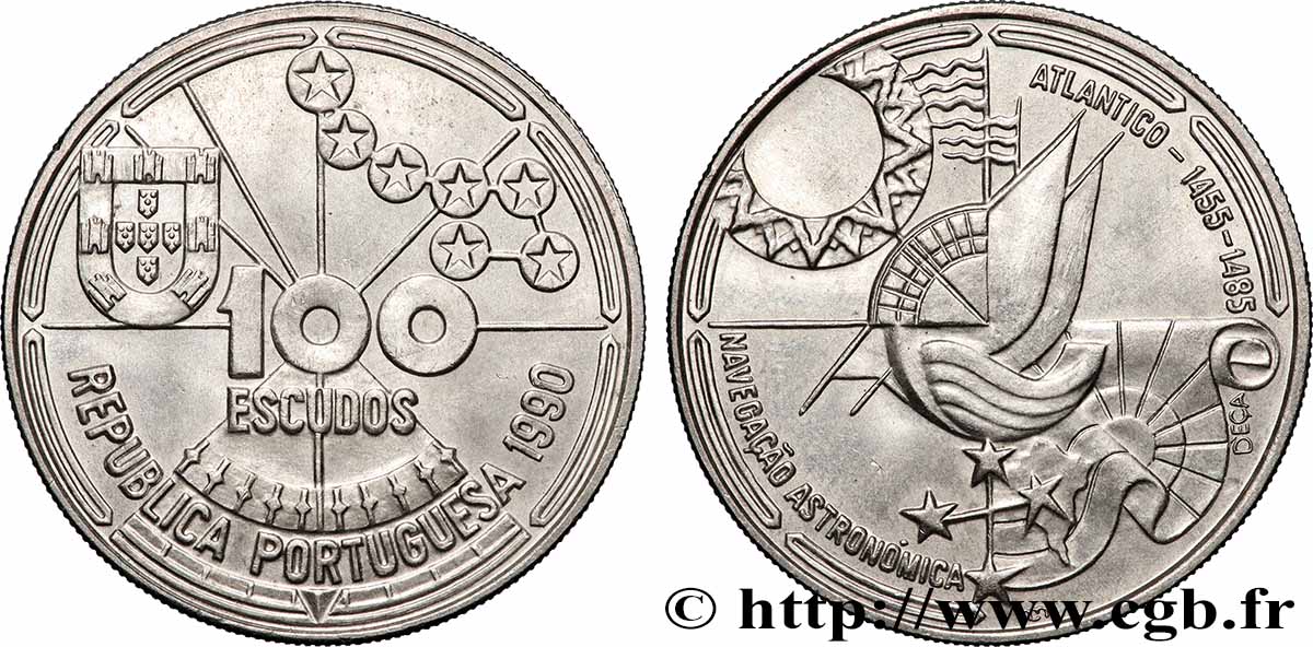 PORTUGAL 100 Escudos Navigation astronomique 1990 Lisbonne AU 