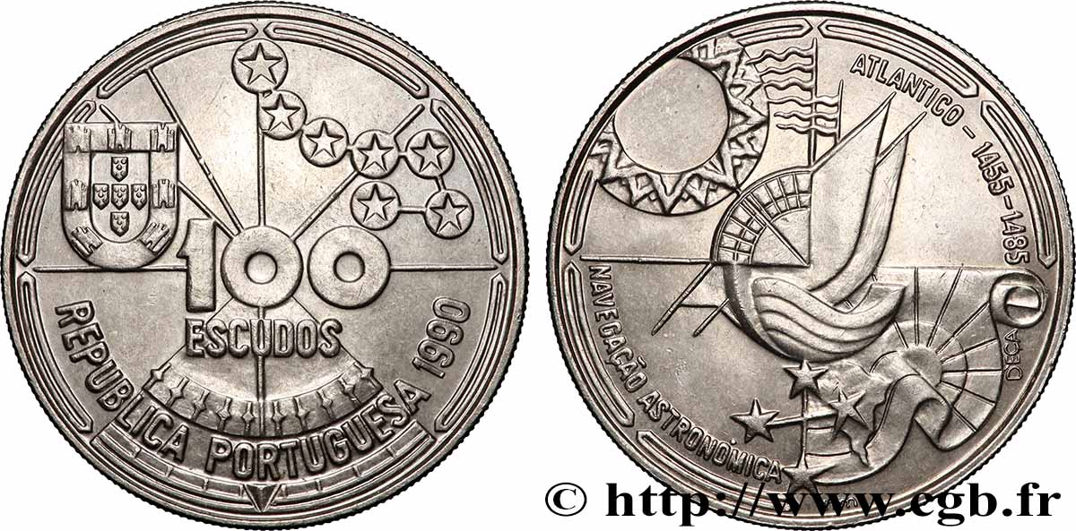 PORTUGAL 100 Escudos Navigation astronomique 1990 Lisbonne AU 