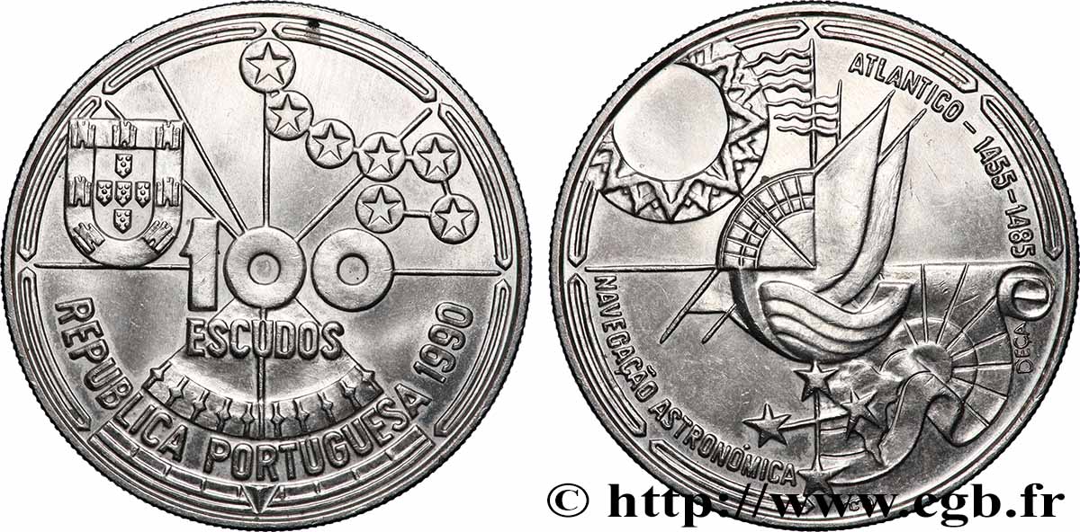 PORTUGAL 100 Escudos Navigation astronomique 1990 Lisbonne AU 