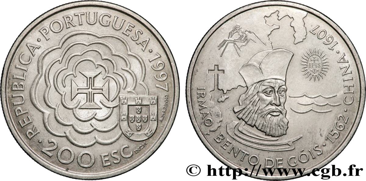 PORTUGAL 200 Escudos Irmao Bento de Gois, côtes de la Chine 1997 Lisbonne SUP 