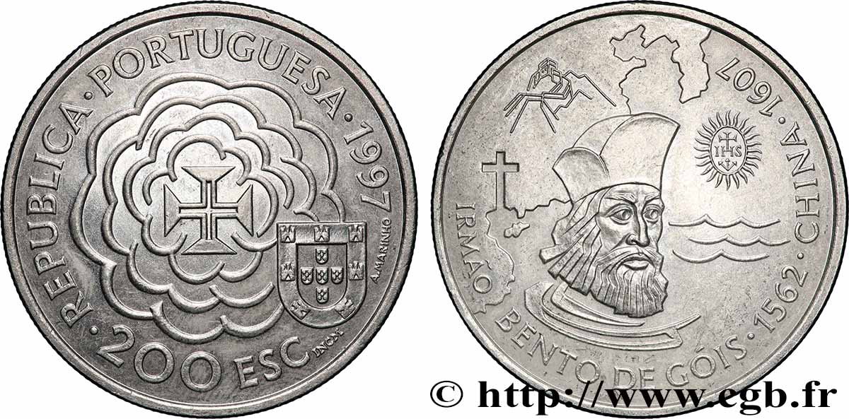 PORTUGAL 200 Escudos Irmao Bento de Gois, côtes de la Chine 1997 Lisbonne SUP 