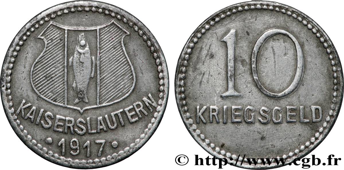 ALLEMAGNE - Notgeld 10 Pfennig Kaiserslautern (Palatinat) 1917  TTB 