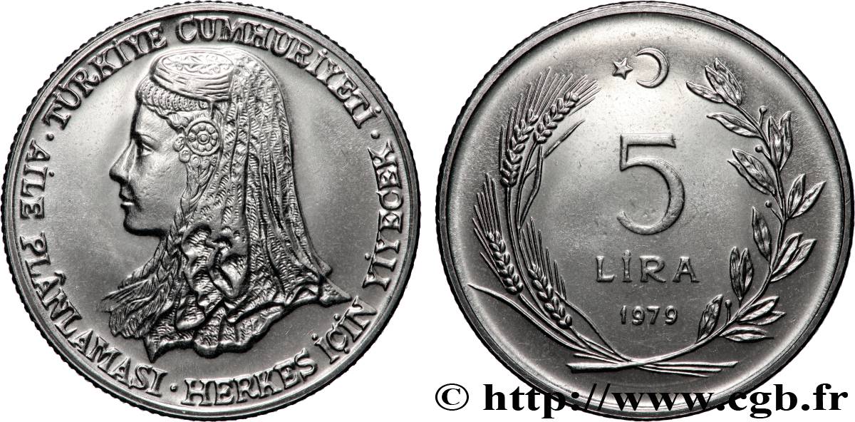 TURQUIE 5 Lira FAO éducation des femmes des zones rurales 1979 Istanbul SPL 