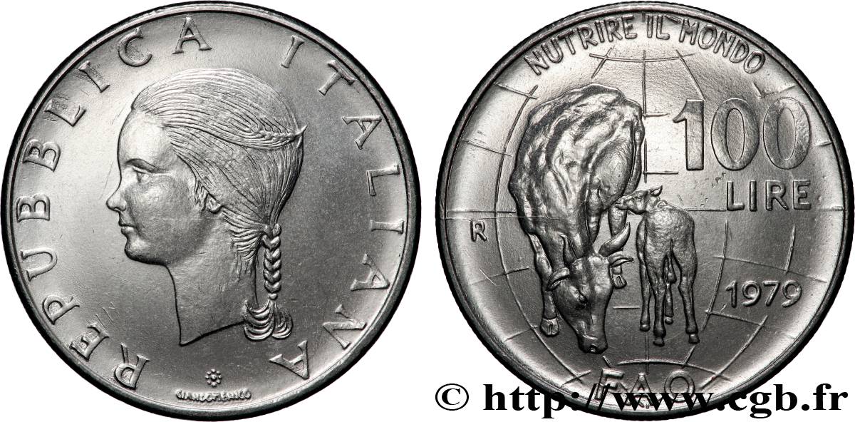ITALIA 100 Lire FAO 1979 Rome - R SC 