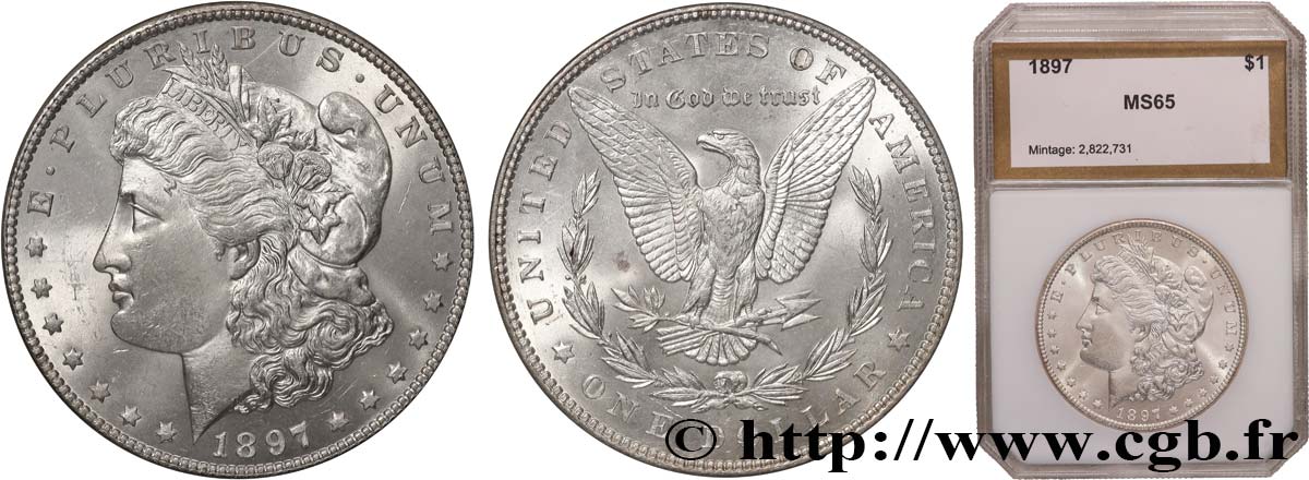 ÉTATS-UNIS D AMÉRIQUE 1 Dollar Morgan 1897 Philadelphie FDC65 autre