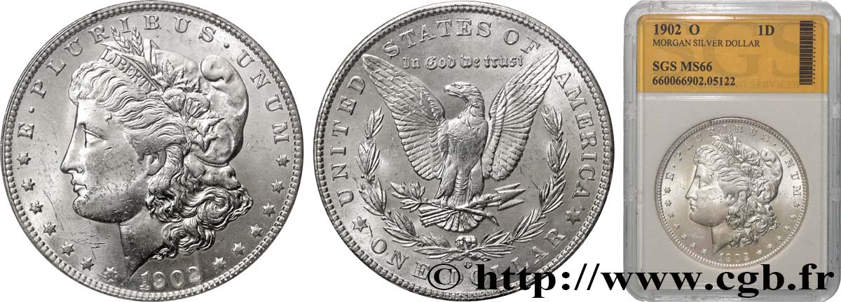 UNITED STATES OF AMERICA 1 Dollar Morgan 1902 Nouvelle-Orléans - O MS66 autre