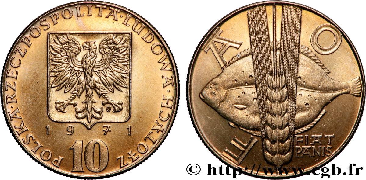 POLAND Essai 10 Zlotych FAO 1971 Varsovie MS 