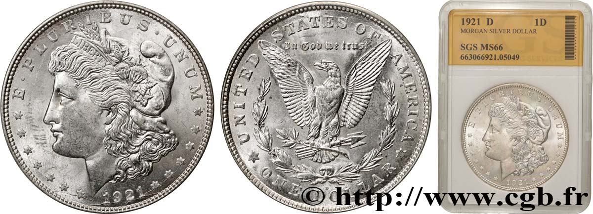 ÉTATS-UNIS D AMÉRIQUE 1 Dollar Morgan 1921 Denver FDC66 autre