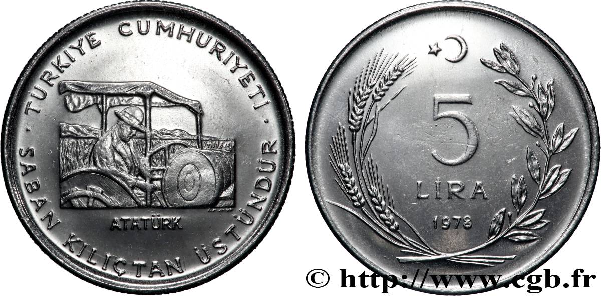 TURKEY 5 Lira FAO 1978 Istanbul MS 