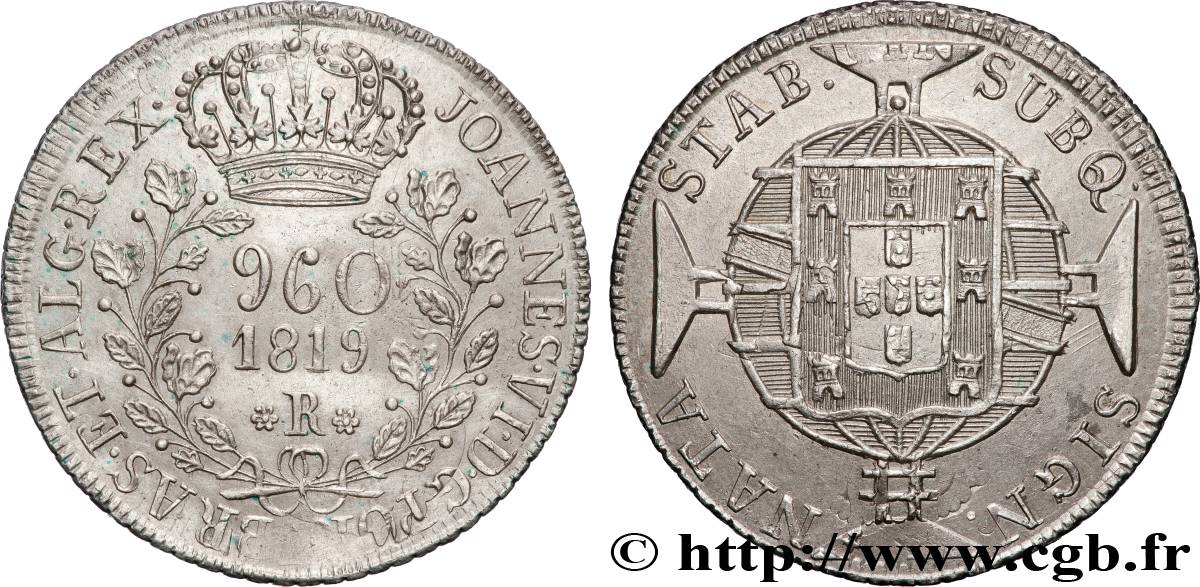 BRÉSIL - JEAN VI 960 Reis  1819 Rio de Janeiro SUP+ 