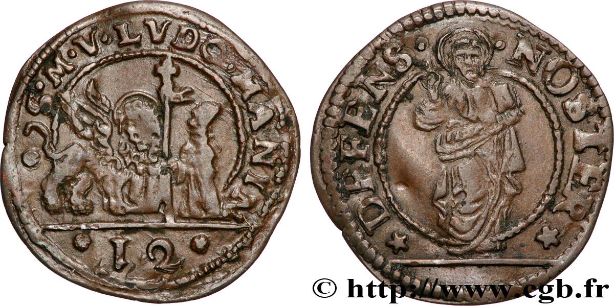 ITALIE - VENISE - LUDOVICO MANIN (120e doge) Soldo da 12 Bagattini n.d.  TTB 