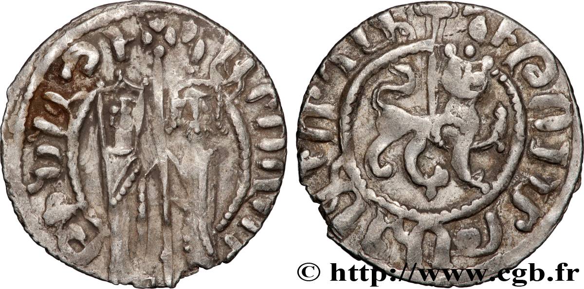 CILICIA - KINGDOM OF ARMENIA - HETHUM and ISABELLA Tram c. 1250 Atelier indéterminé XF 