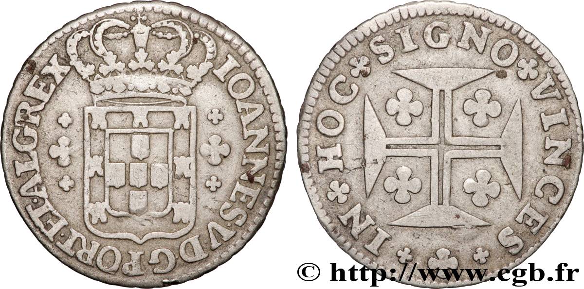 PORTUGAL (KINGDOM OF) AND BRAZIL - JOHN V 6 Vintens (120 Reis) n.d. Lisbonne XF 