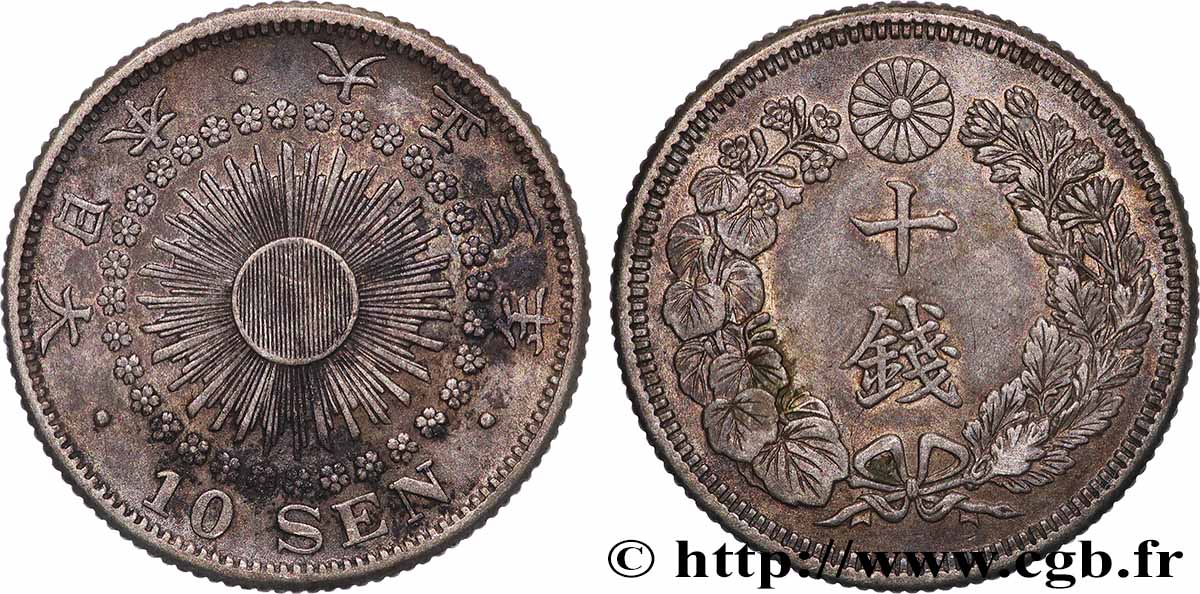 JAPAN 10 Sen an 3 ère Taishō 1914  AU 