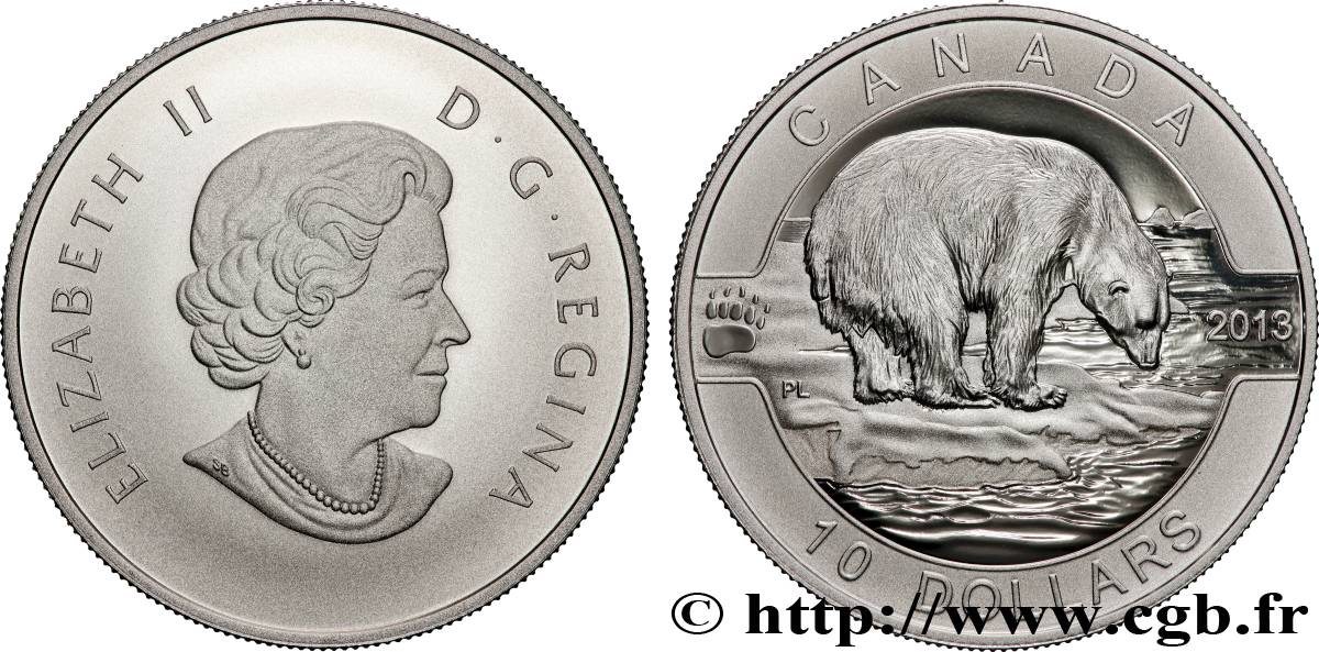 CANADA 10 Dollars Proof “Ô Canada” l’Ours Polaire 2013  FDC 
