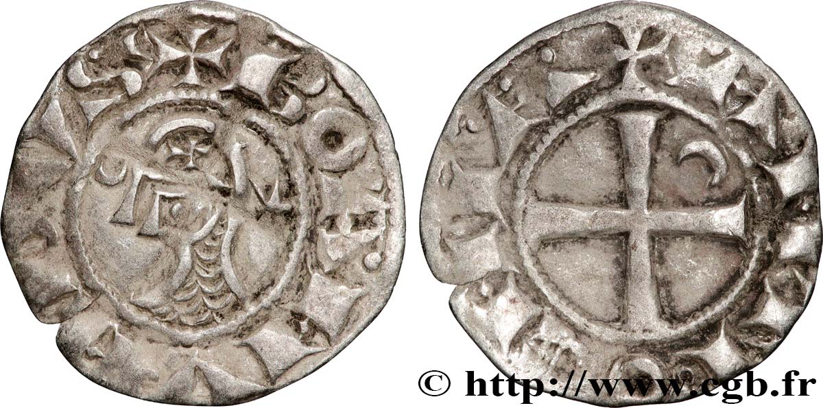 CROISADES - PRINCIPAUTÉ D ANTIOCHE - BOHÉMOND III Denier n.d. Antioche TTB 