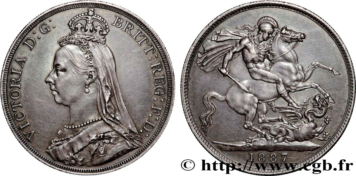 GREAT-BRITAIN - VICTORIA 1 Crown buste du jubilé 1887  AU 