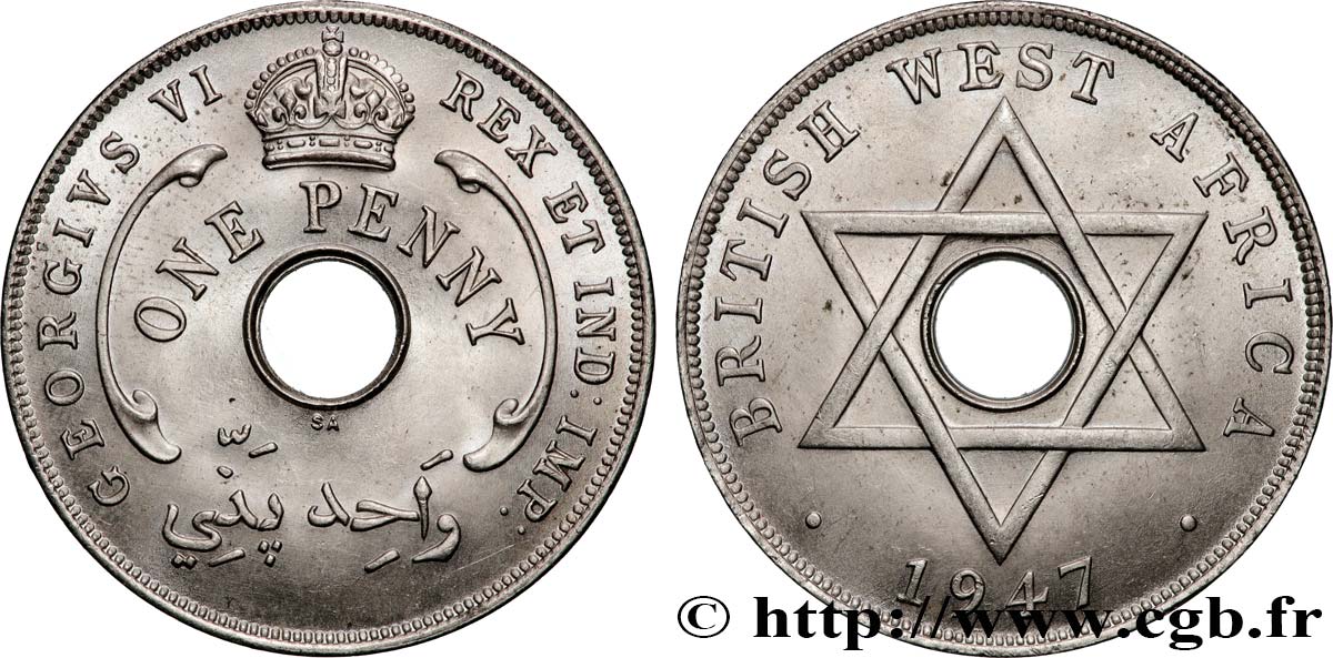 BRITISH WEST AFRICA 1 Penny Georges VI 1947 Pretoria - SA AU 