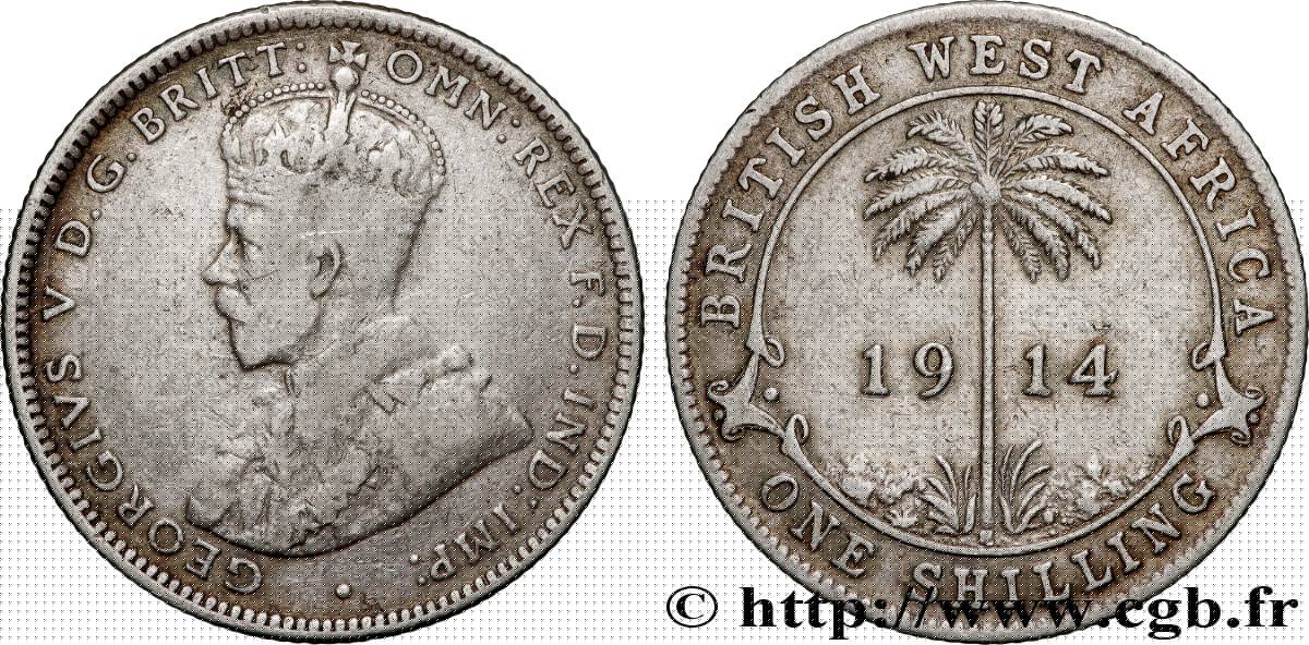 BRITISH WEST AFRICA 1 Shilling Georges V 1914 Heaton VF 