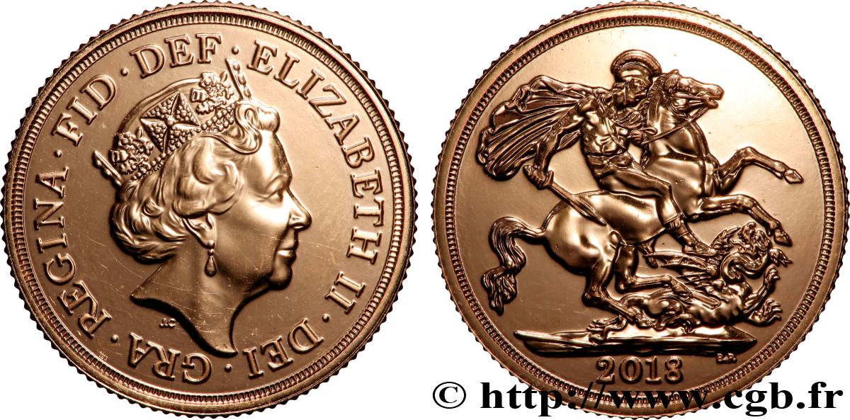 GOLD, PALLADIUM & PLATINUM INVESTMENT 1 Souverain Élisabeth II 4e effigie 2018 Royal Mint MS 