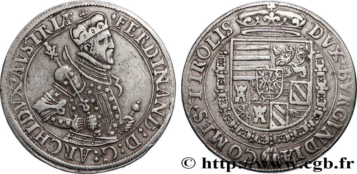 AUTRICHE - TYROL - FERDINAND Ier  Thaler n.d. Hall TTB 
