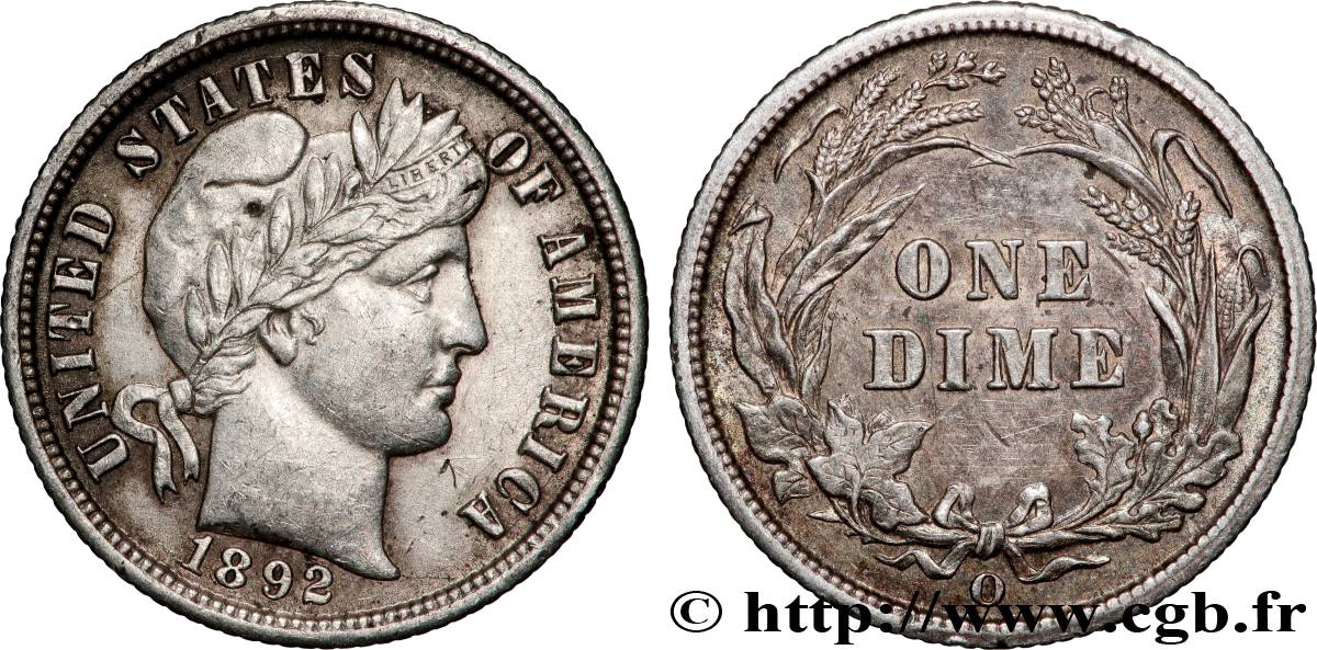 UNITED STATES OF AMERICA 1 Dime Barber 1895 Nouvelle-Orléans AU 