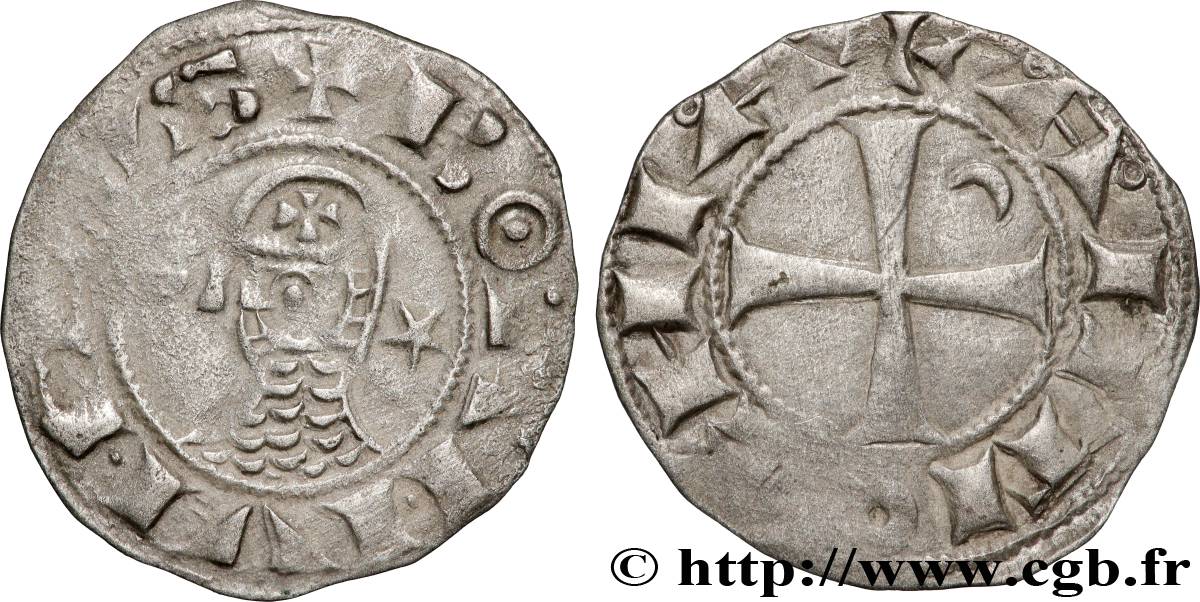 CROISADES - PRINCIPAUTÉ D ANTIOCHE - BOHÉMOND III Denier n.d. Antioche XF 