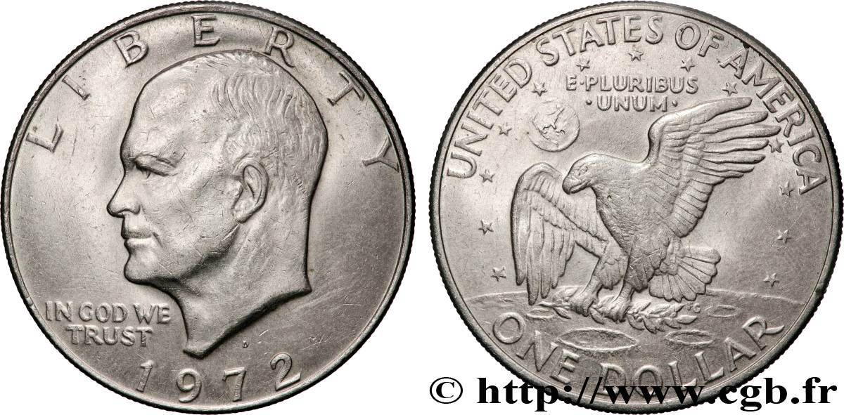 UNITED STATES OF AMERICA 1 Dollar Eisenhower 1972 Denver AU 