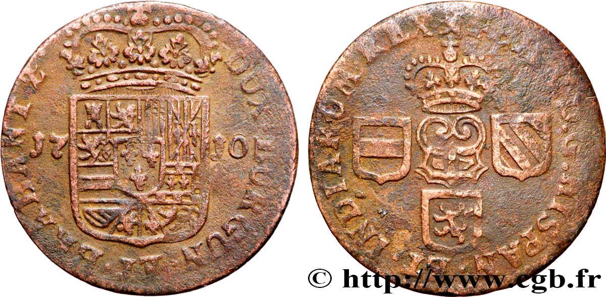 PAYS-BAS ESPAGNOLS - NAMUR - PHILIPPE V DE BOURBON Liard 1710 Namur TB+ 