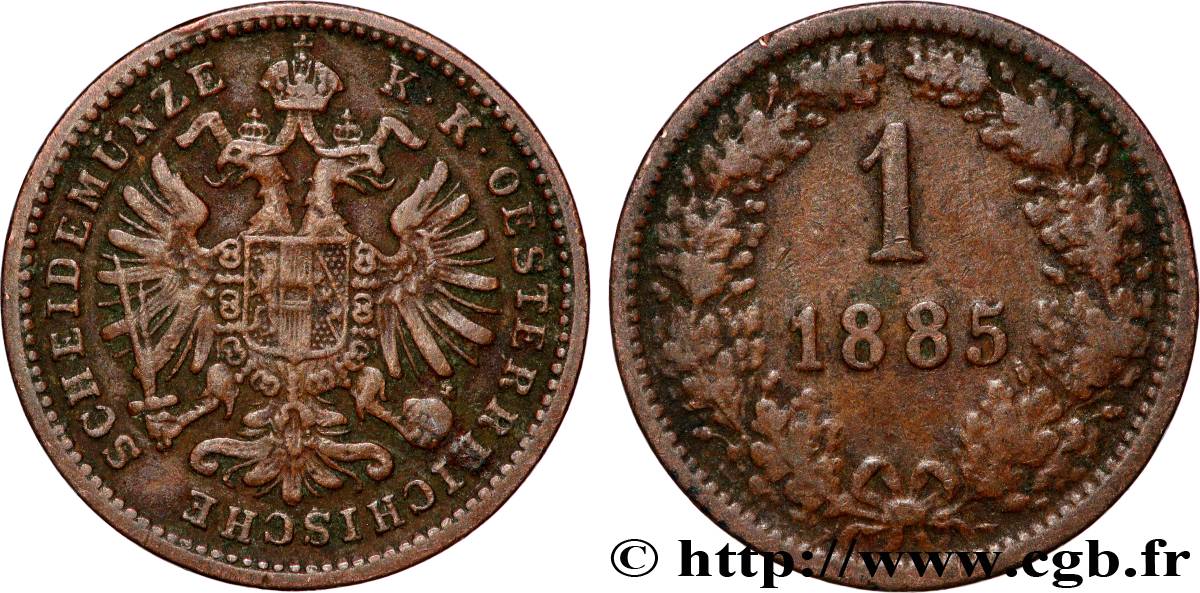 AUSTRIA 1 Kreuzer 1885 Vienne MBC 