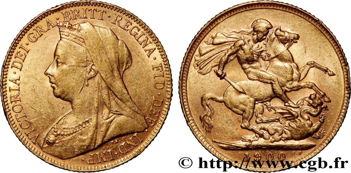 OR, PALLADIUM ET PLATINE INVESTISSEMENT 1 Souverain Victoria vieille tête 1900 Londres TTB 