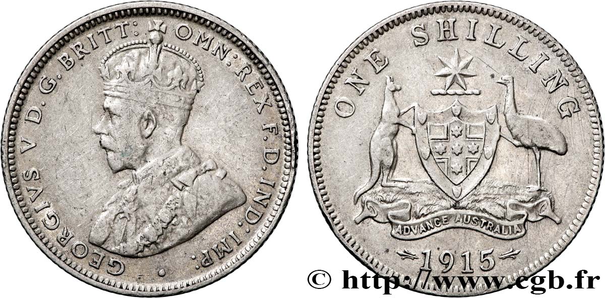 AUSTRALIE 1 Shilling Georges V 1915 Londres TTB 