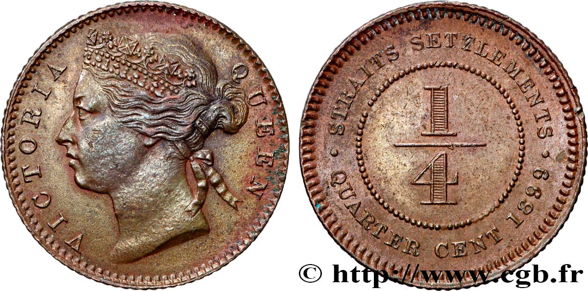 MALAYSIA - STRAITS SETTLEMENTS 1/4 Cent Straits Settlements Victoria 1899  fVZ 