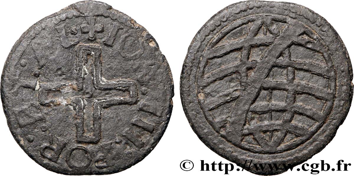 PORTUGUESE INDIA - JEAN III 1 Dinheiro n.d. Malacca XF 