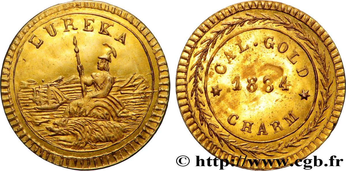 UNITED STATES OF AMERICA 1/4 Dollar Or Eureka 1884 Philadelphie AU 