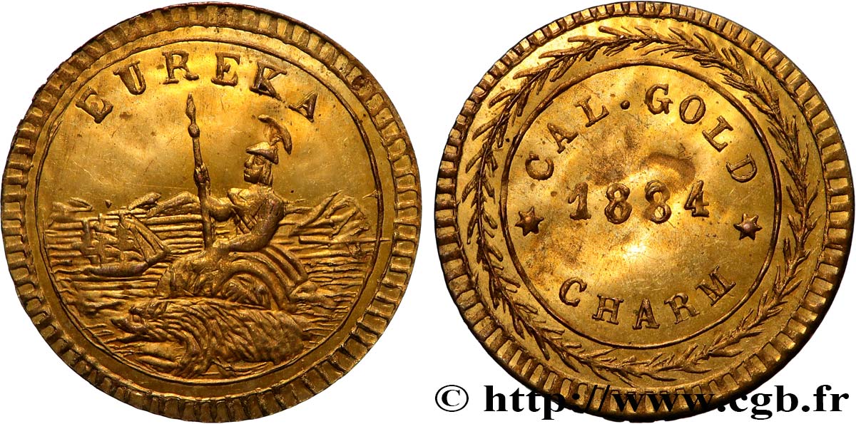 UNITED STATES OF AMERICA 1/4 Dollar Or Eureka 1884 Philadelphie SPL 