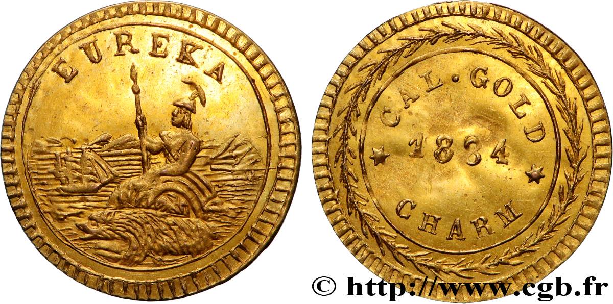 UNITED STATES OF AMERICA 1/4 Dollar Or Eureka 1884 Philadelphie AU 