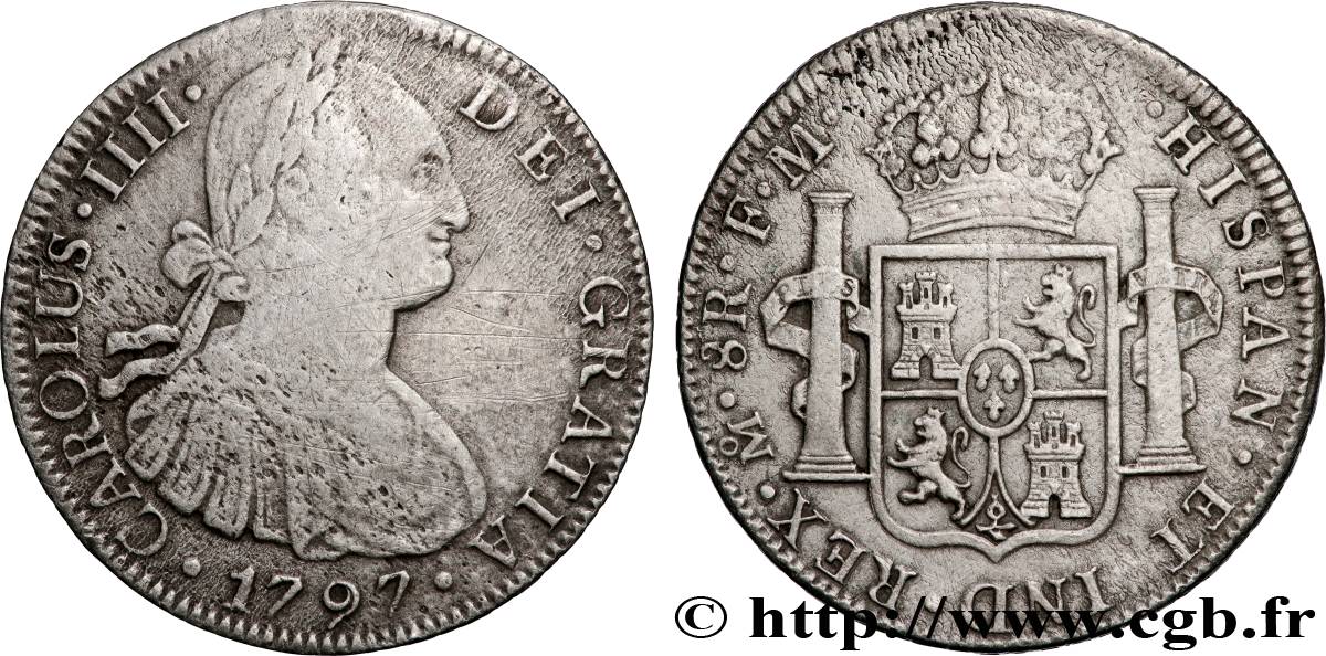 MEXIQUE - CHARLES IV 8 Reales 1797 Mexico TB+ 