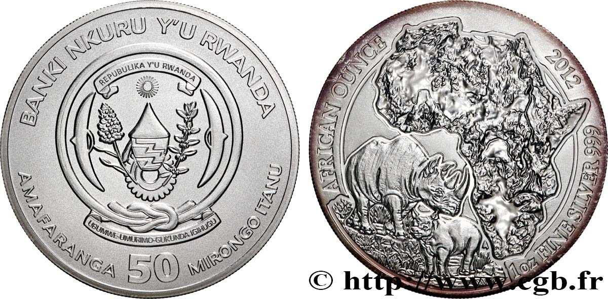 SILVER INVESTMENT 1 Oz - 50 Francs  2012  MS 