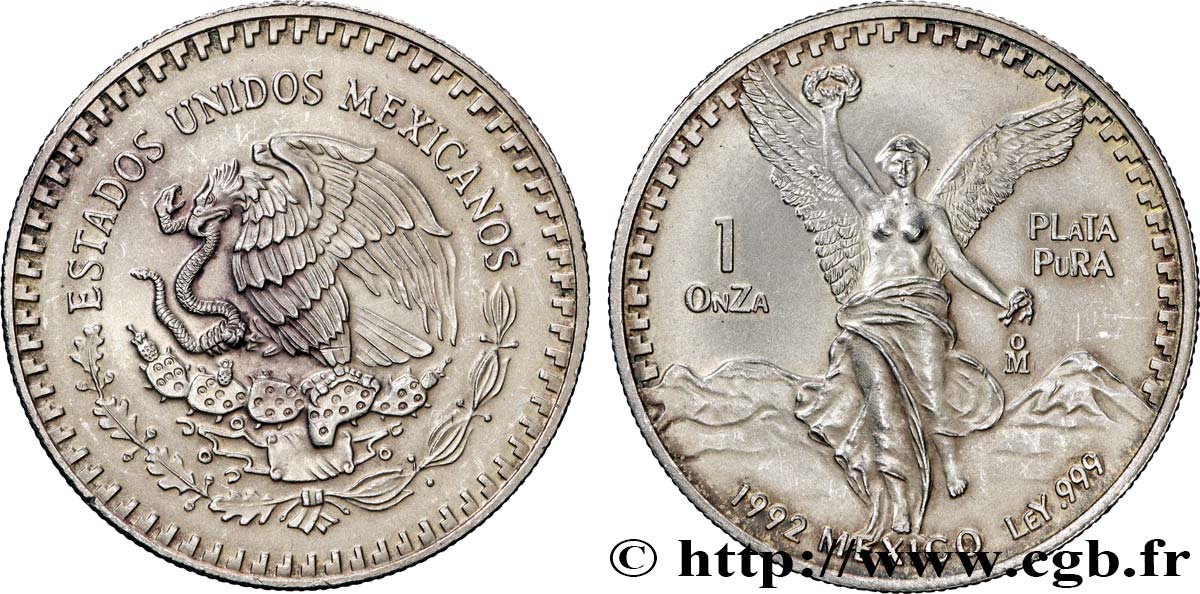 SILVER INVESTMENT 1 Once Victoire ailée 1992 Mexico MS 