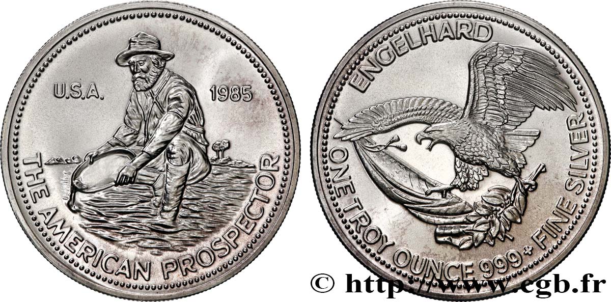 SILVER INVESTMENT 1 Troy Once Chercheur d’or 1985  MS 