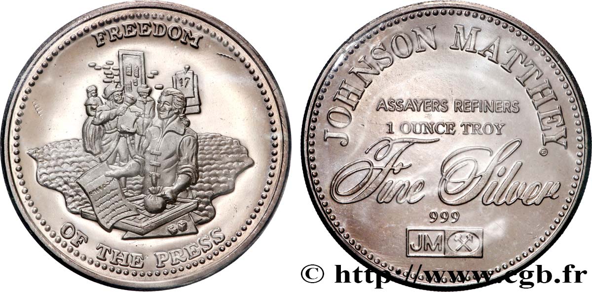 SILVER INVESTMENT 1 Troy Once Liberté de la Presse n.d.  MS 