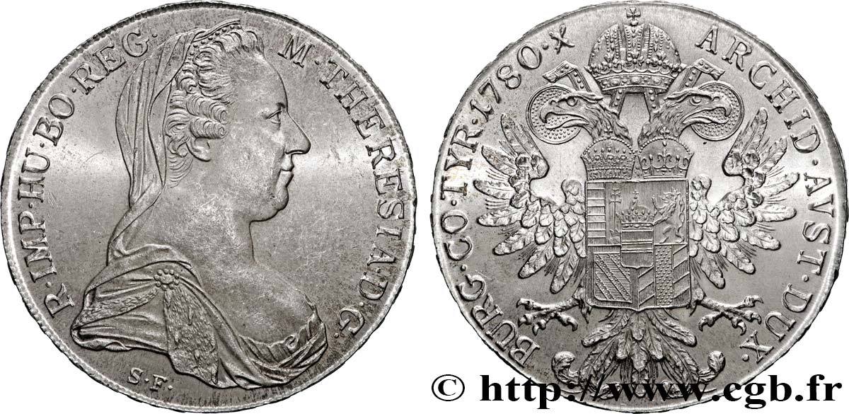 SILVER INVESTMENT 1 Thaler (REFRAPPE) Marie-Thérèse 1780 Vienne AU 